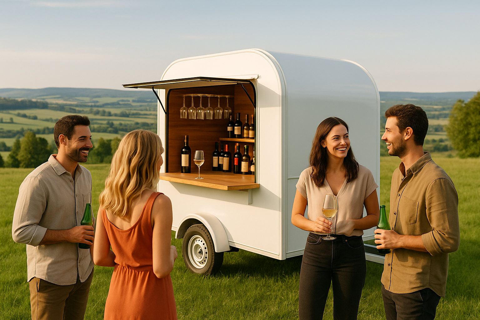 Bar-Anhänger bei einer Hochzeit